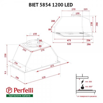 Perfelli BIET 5854 WH 1200 LED
