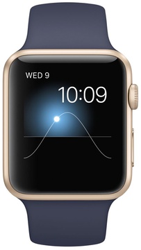 Apple Watch Sport 42mm Gold Aluminum Case with Midnight Blue Sport Band (MLC72)