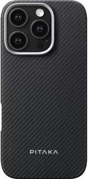 Pitaka Ultra-Slim Case Twill 600D for iPhone 16 Pro Max - Black/Grey (KI1601PMA)