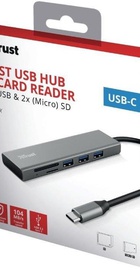 Trust Halyx Fast USB-C Hub & Card reader Aluminium (24191)