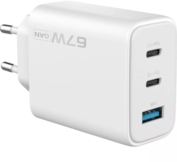 Proove Silicone Power 2 67W (2*Type-C+USB) White