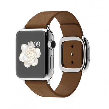 Apple Watch 38mm Stainless Steel Case with Brown Modern Buckle (MJ3D2)