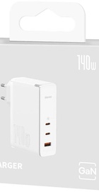 Baseus GaN5 Pro Fast Charger 2C+U 140W White w/Type-C to Type-C cable (CCGP100202)