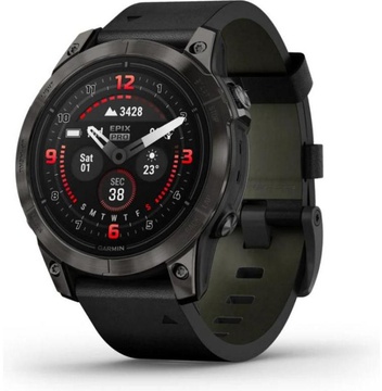 Garmin Epix Pro Gen 2 Sapphire 47mm Carbon G. DLC Tit. with B. Leather Band (010-02803-30)