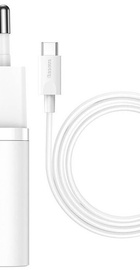Baseus Super Silicone PD Charger 25W + Cable Type-C to Type-C 3A 1m White (TZCCSUP-L02)