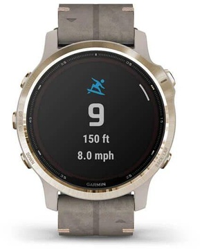 Garmin Fenix 6S Pro Solar Edition Light gold with shale grey suede band (010-02409-26)