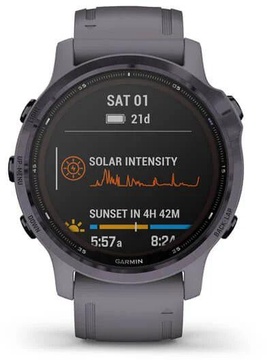 Garmin Fenix 6S Pro Solar Edition Amethyst Steel with Shale Gray Band (010-02409-15)