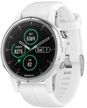 Garmin Fenix 5S Plus Sapphire White with Carrera White Band (010-01987-01)