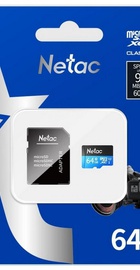 Netac 64 GB microSDXC Class 10 UHS-I + SD adapter NT02P500STN-064G-R