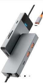 WIWU Linker 7in1 USB-C to (USB-C+2xUSB3.1+HDMI+SD-MicroSD+PD) 100W Grey (A721HD)
