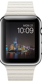 Apple Watch 42mm Stainless Steel Case with White Leather Loop Large (MMFW2)