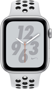 Apple Watch Nike+ Series 4 GPS 44mm Silver Aluminum Case with Pure Platinum/Black Nike Sport Band (MU6K2)