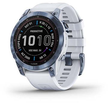 Garmin Fenix 7 Sapphire Solar Mineral Blue DLC Titanium with Whitestone Band (010-02540-24/25)