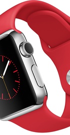 Apple Watch Sport 38mm Silver Aluminum Case with Red Sport Band (MME92)