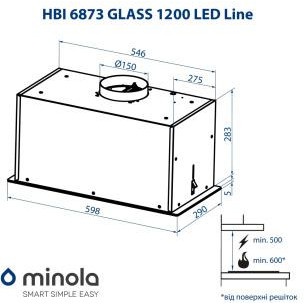 Minola HBI 6873 BL GLASS 1200 LED LINE