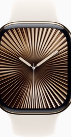 Apple Watch Series 10 GPS + Cellular 46mm Gold Titanium Case With Starlight Sport Band - M/L (MWYY3)