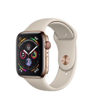 Apple Watch Series 4 GPS + Cellular 44mm Gold Stainless Steel Case with Stone Sport Band (MTV72, MTX42)