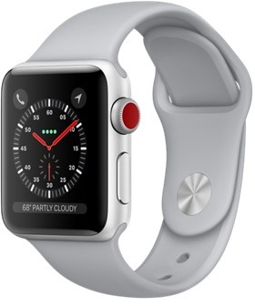 Apple Watch Series 3 GPS + Cellular 38mm Silver Aluminum w. Fog Sport B. (MQJN2)