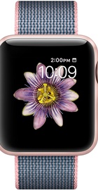 Apple Watch 38mm Series 2 Rose Gold Aluminum Case with Light Pink/Midnight Blue Woven Nylon (MNP02)