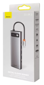 Baseus Metal Gleam Series 11-in-1 (3xUSB3.0+2x4K HD+Type-C+TF+SD+Type-C PD+VGA+3.5mm+RJ45) Grey (CAHUB-CT0G)