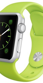 Apple Watch Sport 38mm Silver Aluminum Case with Green Sport Band (MJ2U2)