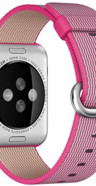 Apple Watch Sport 38mm Silver Aluminum Case with Pink Woven Nylon (MMF32)