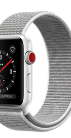 Apple Watch 42mm Series 3 GPS + Cellular Silver Aluminum Case with Seashell Sport Loop (MQK52)