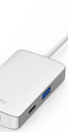 WIWU Alpha 513HVP 5in1 (USB-C to USB3.0+USB-C+VGA+HDMI+3.5mm) Silver
