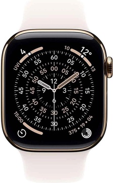 Apple Watch Series 11 GPS + Cellular 42mm Gold Titanium Case w. Light Blush Sport Band - S/M (MF8W4)