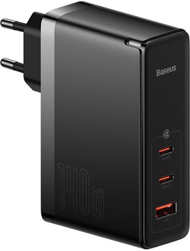 Baseus GaN5 Pro Fast Charger 2C+U 140W Black w/Type-C to Type-C cable (CCGP100201)