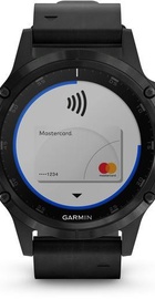Garmin Fenix 5 Plus Sapphire Black with Leather Band (010-01988-07)