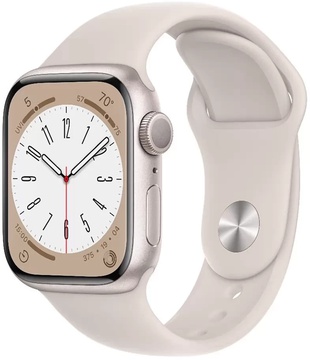 Apple Watch Series 8 GPS 45mm Starlight Aluminum Case with Starlight Sport Band (MNP23)