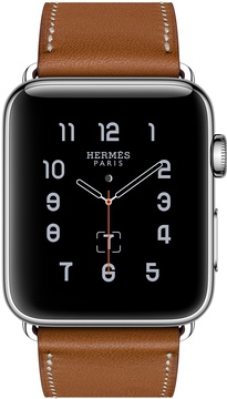Apple Watch Hermes 42mm Series 2 Stainless Steel Case with Fauve Barenia Leather Single Tour (MNQC2)