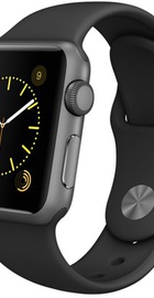 Apple Watch Sport 38mm Space Gray Aluminum Case with Black Sport Band (MJ2X2) CPO