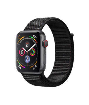 Apple Watch Series 4 GPS + Cellular 44mm Space Gray Aluminum Case with Black Sport Loop (MTUX2, MTVV2)
