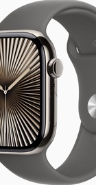Apple Watch Series 10 GPS + Cellular 46mm Natural Titanium Case With Stone Grey Sport Band - M/L (MWYA3)