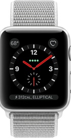 Apple Watch 42mm Series 3 GPS + Cellular Silver Aluminum Case with Seashell Sport Loop (MQK52)