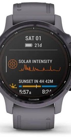 Garmin Fenix 6S Pro Solar Edition Amethyst Steel with Shale Gray Band (010-02409-15)