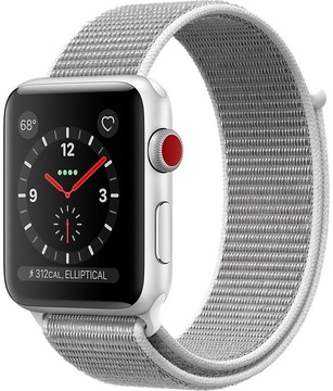 Apple Watch Series 3 GPS + Cellular 42mm Silver Aluminum w. Seashell Sport L. (MQKQ2)