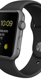 Apple Watch Sport 42mm Space Gray Aluminum Case with Black Sport Band (MJ3T2)