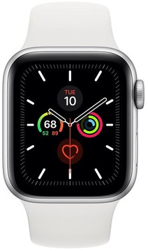 Apple Watch Series 5 GPS + Cellular 40mm Silver Aluminum Case with White Sport Band (MWWN2)