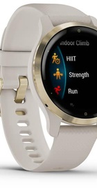 Garmin Venu 2S Light Gold Stainless Steel Bezel with Light Sand Case and Silicone Band (010-02429-01/11)