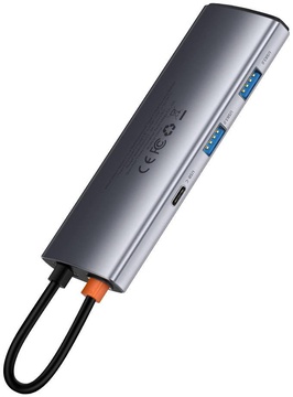 Baseus Metal Gleam Series 7-in-1 (2xUSB3.0+4KHD+Type-C+Type-C PD+TF+SD) (WKWG020113)