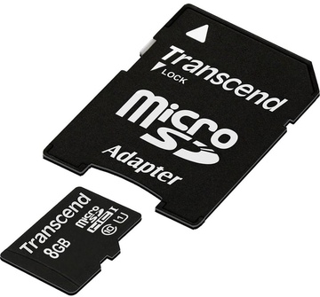 Transcend 8 GB microSDHC UHS-I Premium + SD Adapter (TS8GUSDU1)