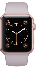 Apple Watch Sport 38mm Rose Gold Aluminum Case Lavender sport Band (MLCH2) CPO
