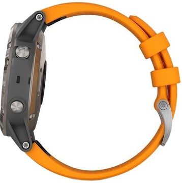 Garmin Fenix 5 Plus Sapphire Titanium with Solar Flare Orange Band