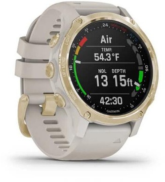 Garmin Descent Mk2S Light Gold with Light Sand Silicone Band (010-02403-01)