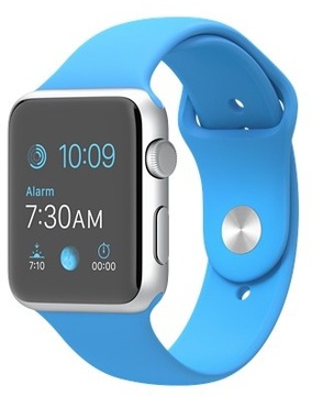 Apple Watch Sport 42mm Silver Aluminum Case with Blue Sport Band (MJ3Q2)