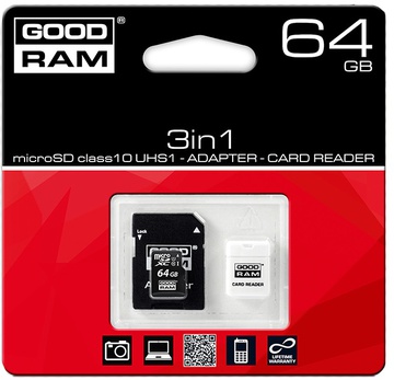 Goodram 128 GB microSDXC class 10 UHS-I + SD Adapter (SDU128GXCUHS1AGRR10)