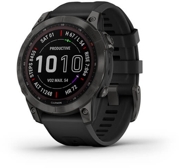 Garmin Fenix 7 Sapphire Solar Carbon Gray DLC Titanium with Black Band (010-02540-20/21)